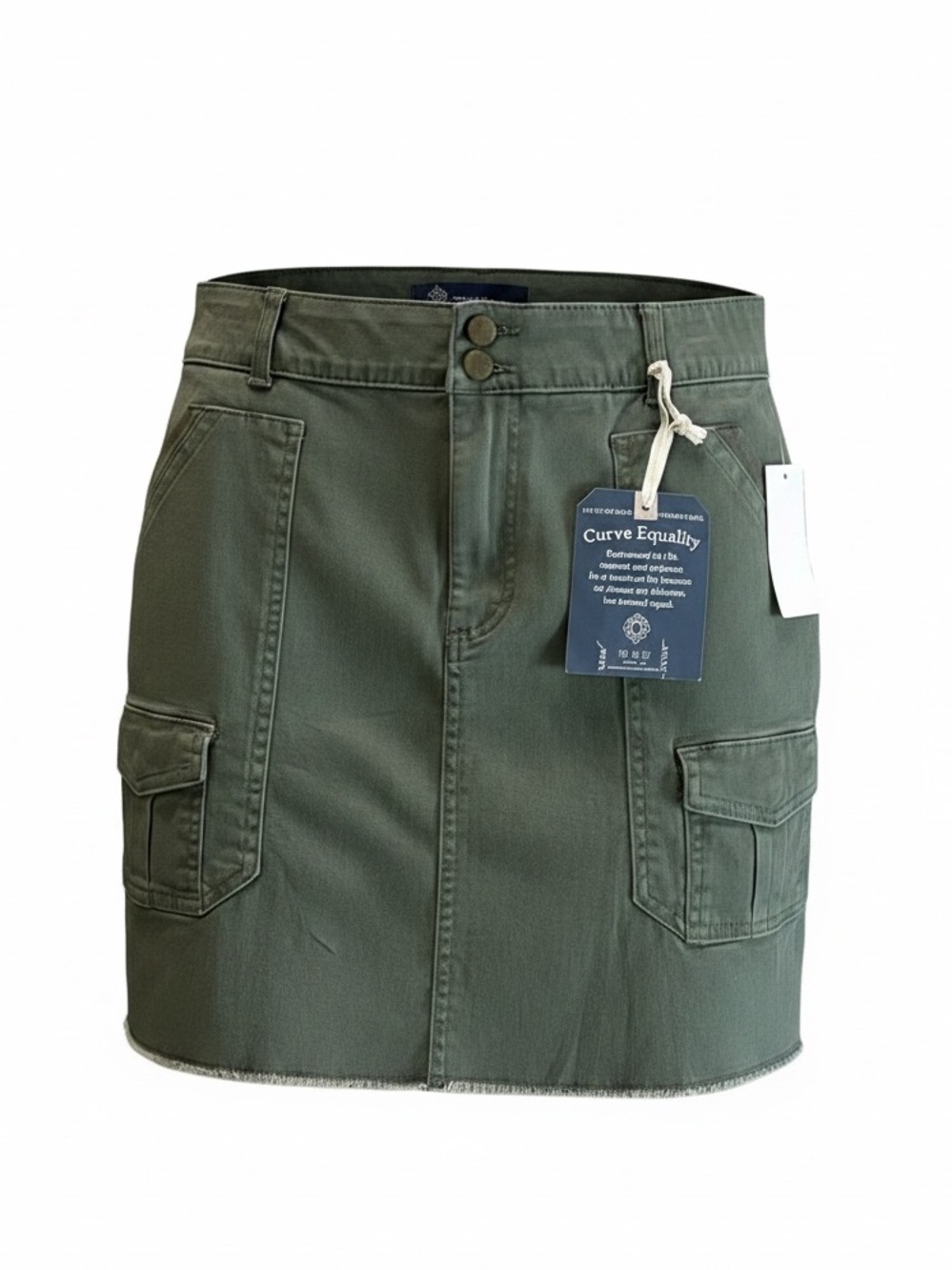 NWT Democracy Ab”solution Olive Green Utility Cargo Mini Skirt Women’s Size 12